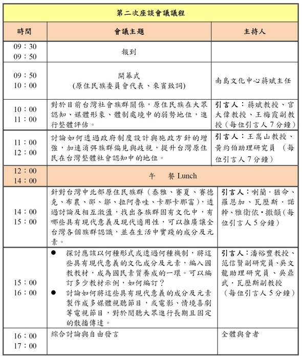 【南島文化中心】原住民族主流化方案計畫第二次座談會 歡迎有興趣民眾參與圖片